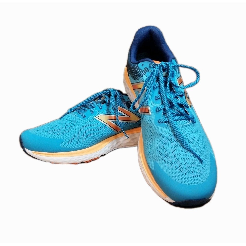 NEW BALANCE MEN'S FRESH FOAM 680 M680FB7 MEDIUM WIDTH RUNNING SHOES BLUE ORANGE